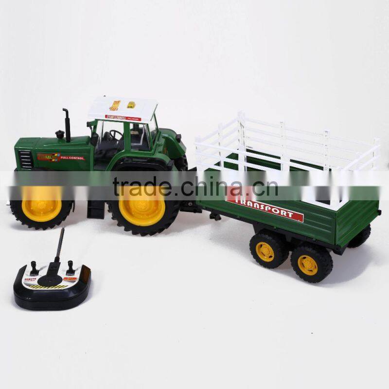 Farm large green color plastic rc tractor trucks with tailer