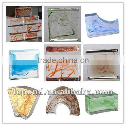 building material colorful glass brick price