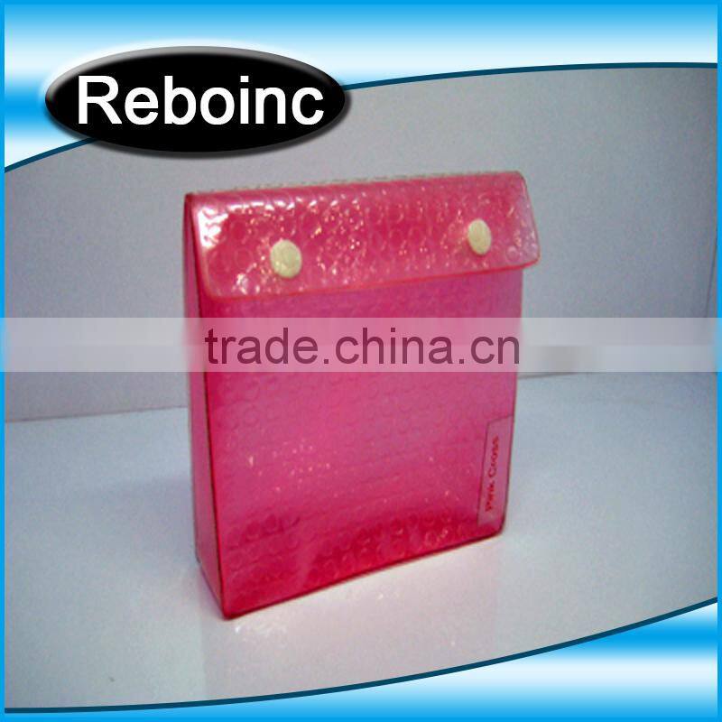 High quality pvc button makeup bag with customized logo XYL-C004