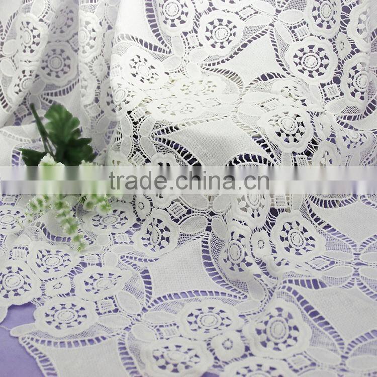 Sale high quality factory water soluble micro fiber polyester Chemical lace fabric decoration for wedding dress, apparel
