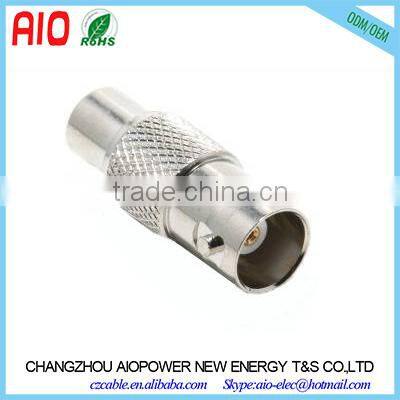Straight zinc alloy with nickel plating Coaxial Adapter RCA Female to BNC Male RCA to BNC