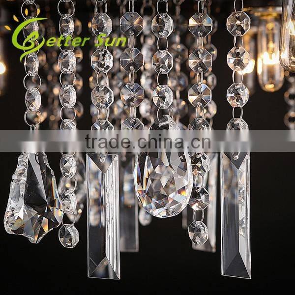 Industrial Style Crystal Water Pipe Pendant Light Fixture for Bar