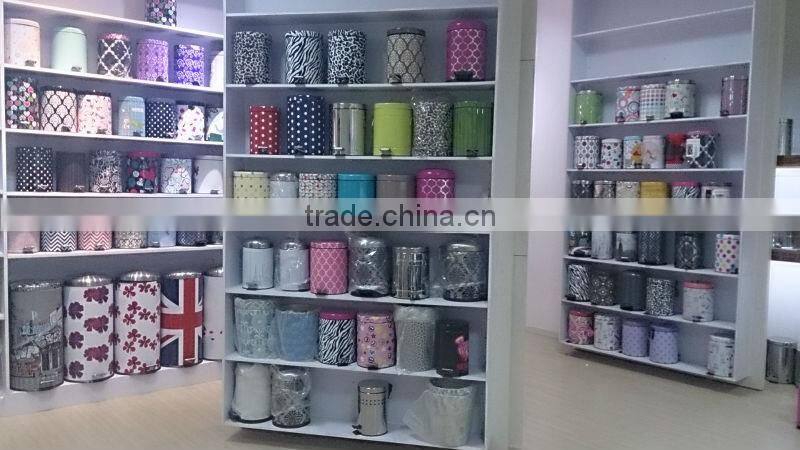 eco friendly flower printing garbage bin garbage can trash can