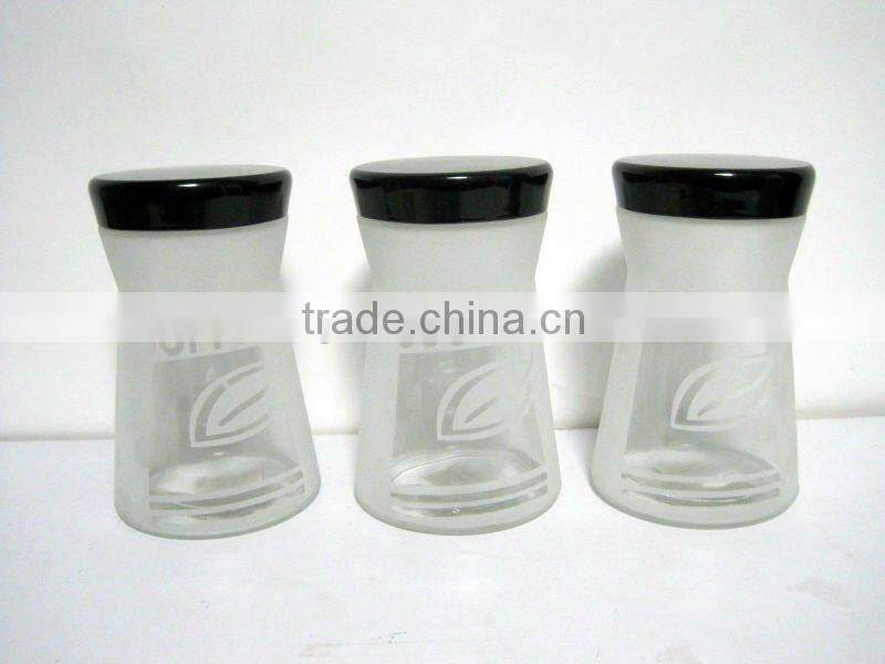 square frosted glass jar