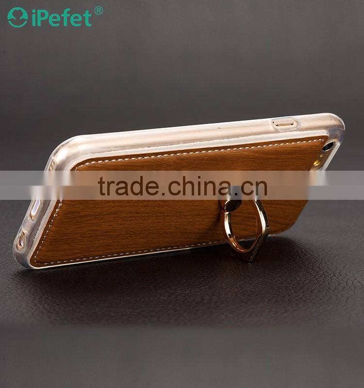 Finger Ring Holder TPU Phone Case For iPhone 6s, For iPhone 6 TPU+Leather Case with Ring Stand