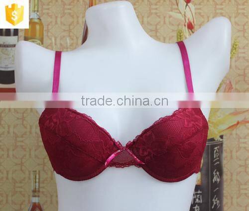 red sexy full lace bra,3/4 push-up women bra,ladies bra