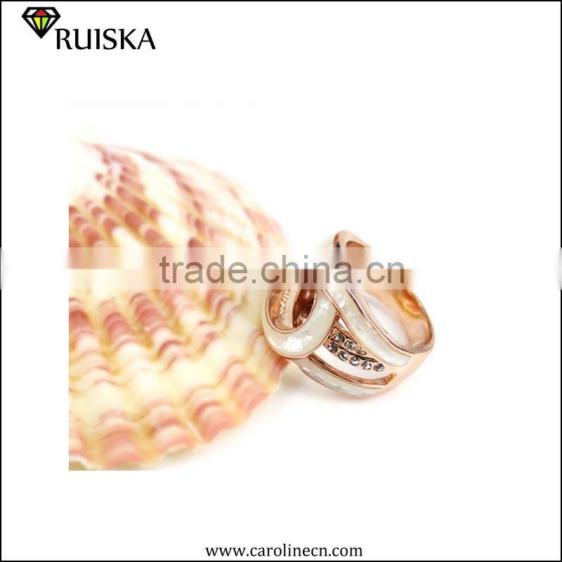 2015 Caroline New Design Mother Of Pearl Diamond Inlay Crown Ring