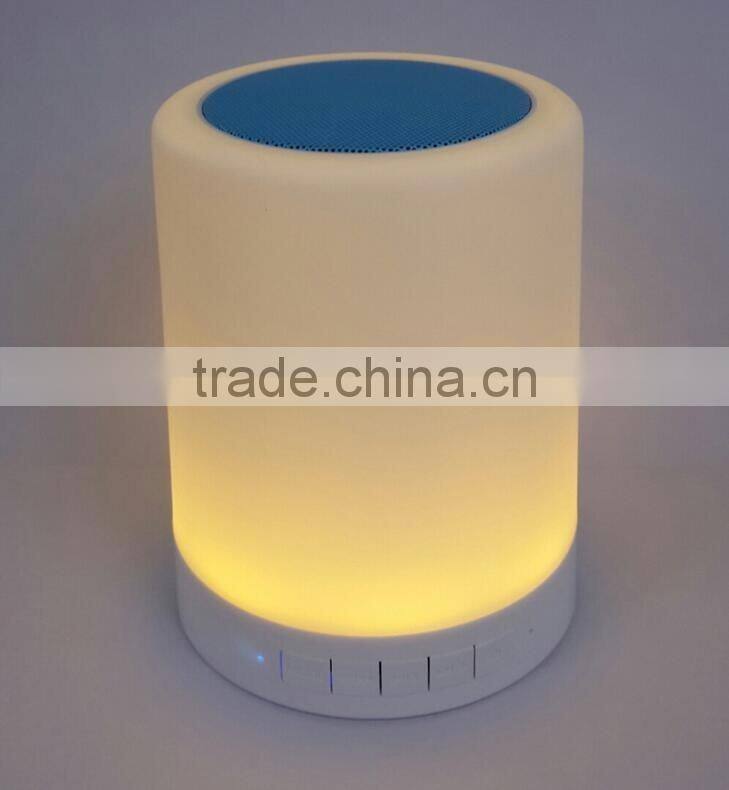 Wireless Bluetooth Speaker Hands-free Call Colorful Touch LED Light Lamp With TF Card Music Player Smart Speakers Subwoofer