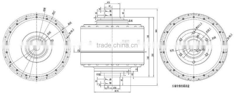 Water Cooled QS 273 Dual Stator 2X50H Extra/V3 Type Spoke Hub Motor