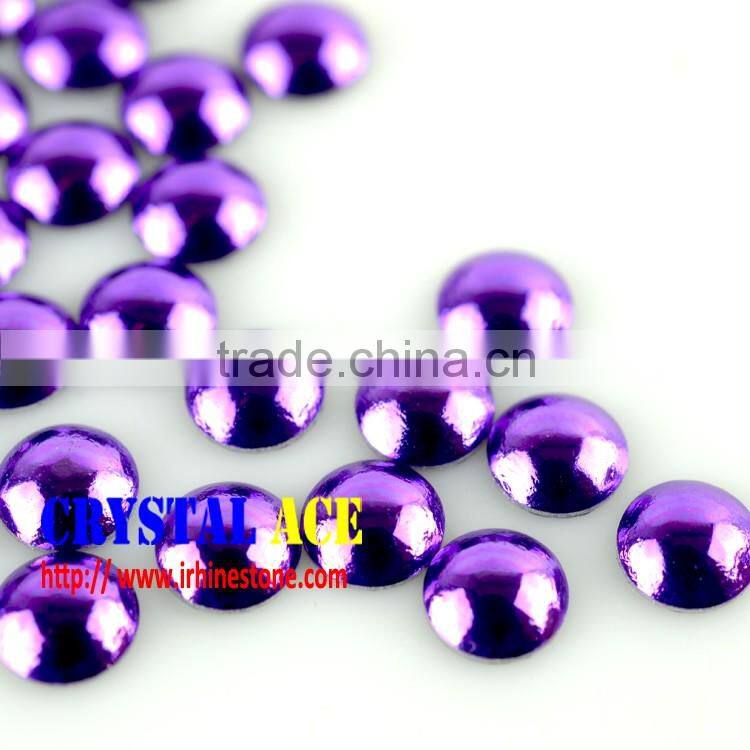 Purple Korean Lead Free Aluminum Flat Back heat transfer half-round studs