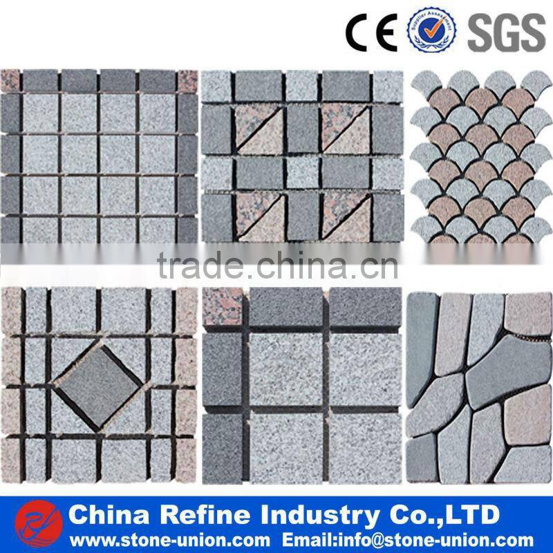 Fan Shaped Grey granite paving stone