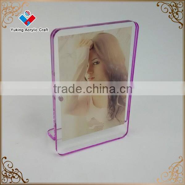 Acrylic magnetic photo frame , double side colored acrylic, magnetic picture frame for tabletop