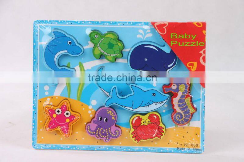 Hot new product 2015 animal wooden children puzzle