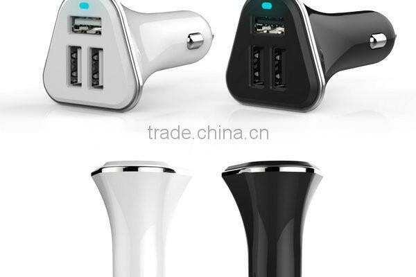 Factory Wholesale Car Charger 3 USB Car Charger Mobile Phone Battery Charger