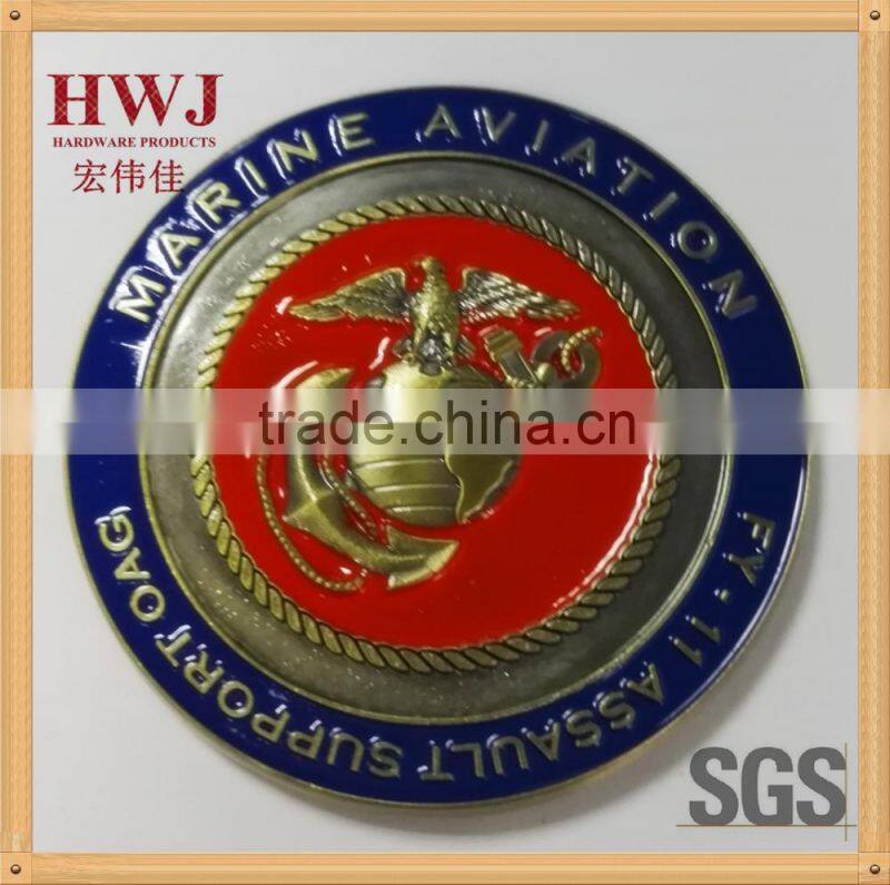 3D custom logo anti-brass plating metal challenge coin