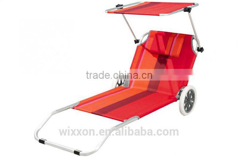 Wholesales Reclining Aluminium Folding Beach Chair With Wheel