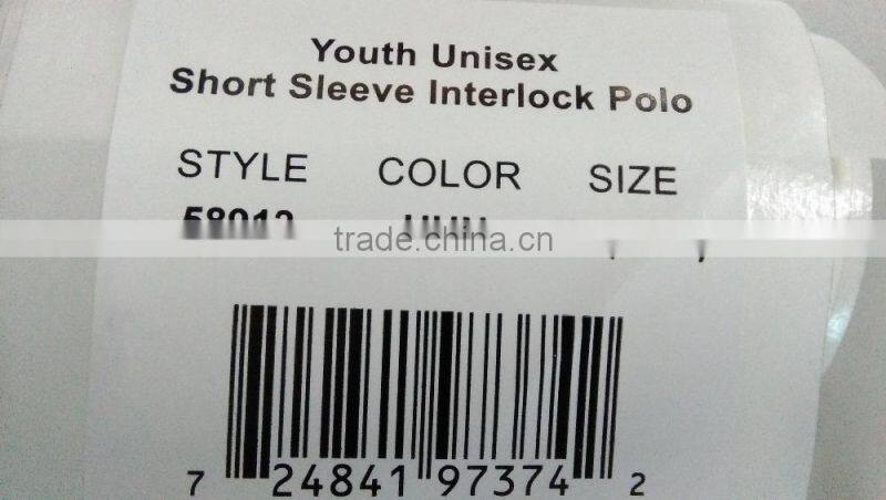 custom bar code sticker from Dongguan sticker commercial ltd