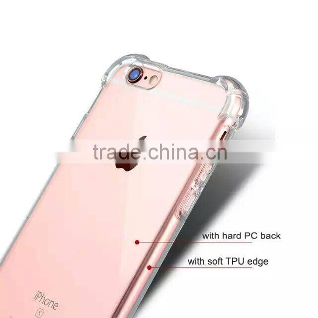 Transparent TPU and PC clear case for iphone6,S7