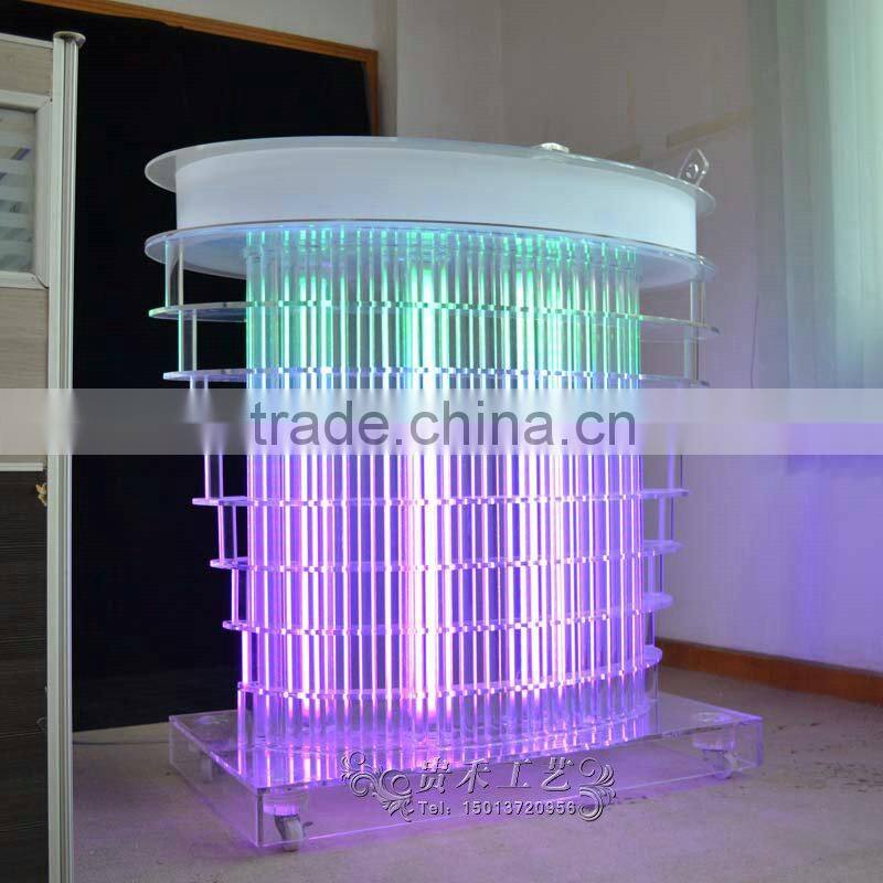 colorful acrylic bar table with LED lights, bar table for bar, dj equipment