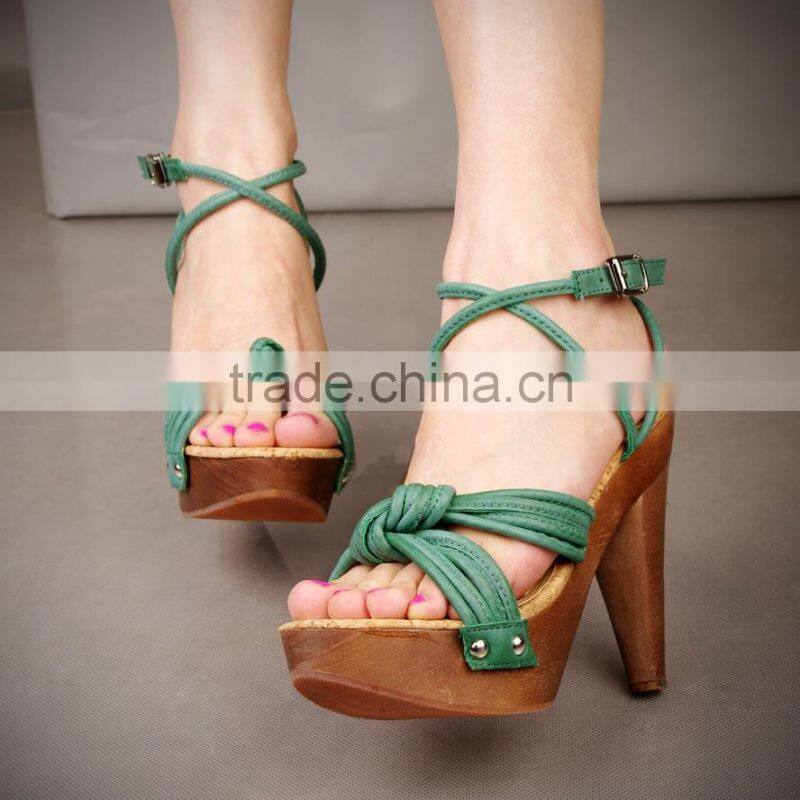 Wholesale Female wood soles high heels
