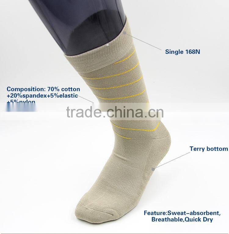 2015 Custom men dress socks breathable quickly dry colorful terry socks for men