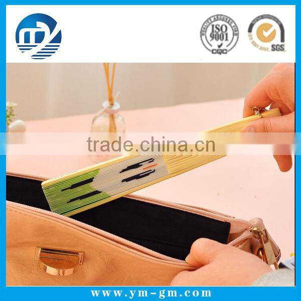 Commercial promotional printing wooden hand held fan wedding