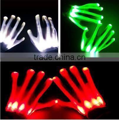7 Mode Finger Light Up Glow Mittens DISCO Party Hallowmas Party Decorations