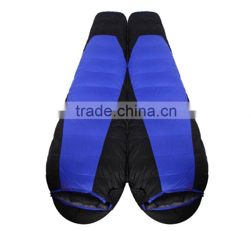 Outdoor light camping heated mummy minion down sleeping bag