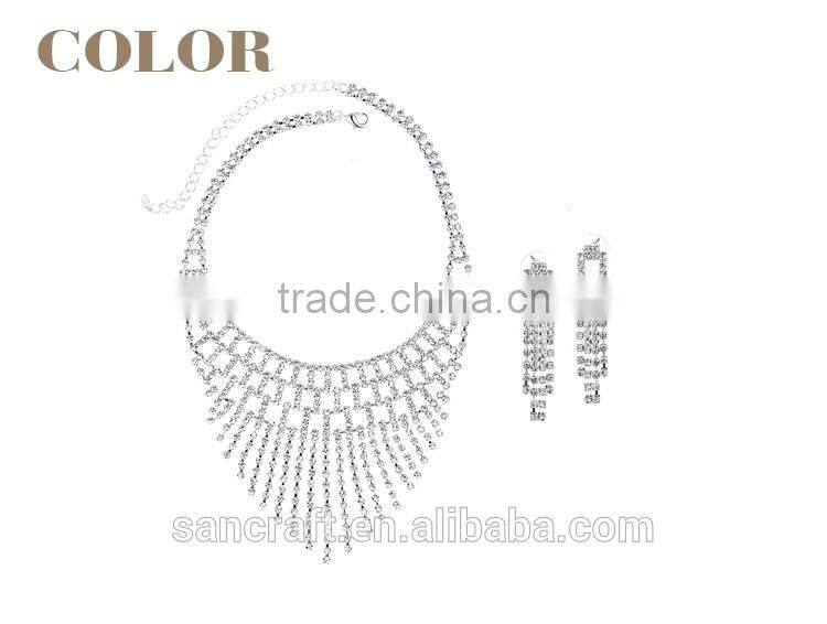 beautiful customized crystal silver bridal jewelry set