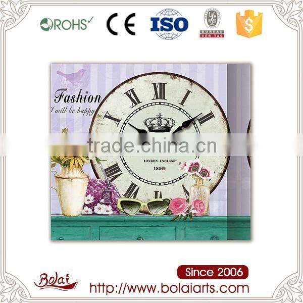 Wholesale good quality easy hanging classic roman numbers canvas wall clock