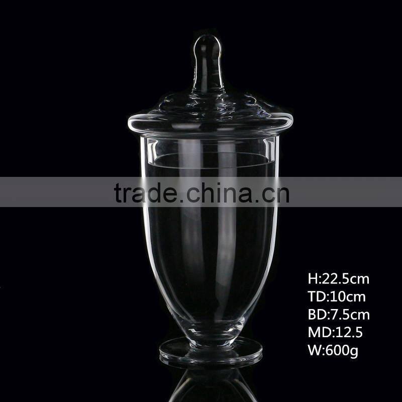 Glass container for candy food with base