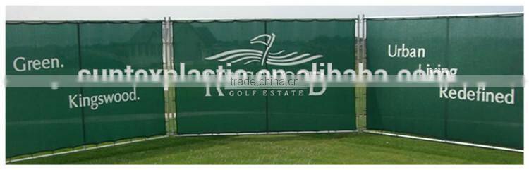 Advertising anti UV printed shade net,printing shade mesh with grommets,blue color fabric cloth with logo printing