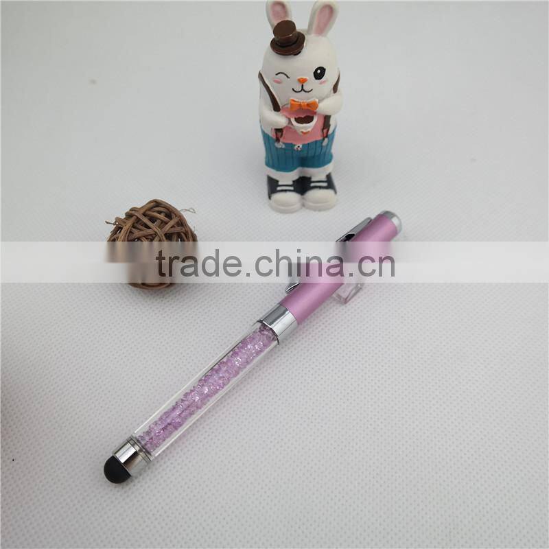 3 in 1 crystal laser pen, LED Pen with stylus ,touch pen for ipad