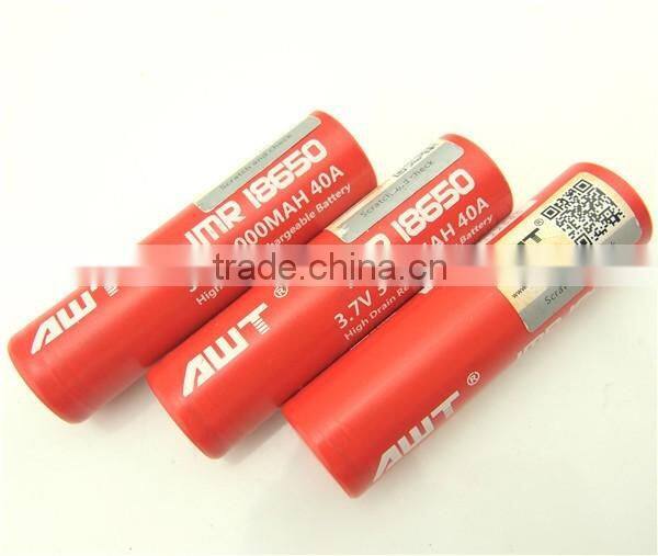 Bulk e cigarette purchase AWT 18650 3000mAh 40A battery e cigarette mod vaping