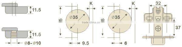 A8T New Products Two Way with Wood Screws Cabinet Door Insert Hinge Alta Bisagra