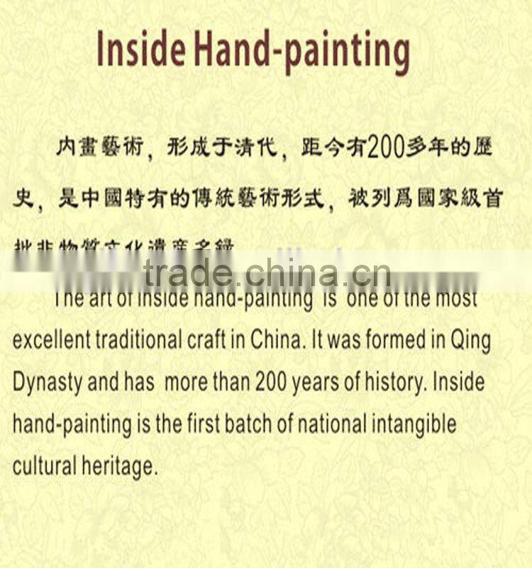 Lovely inside painted glass ornament for Christmas decoration