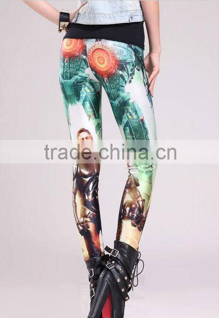 2014 Fashion Digital Printing Spandex Stretch Fabric Legging Sex Photoes