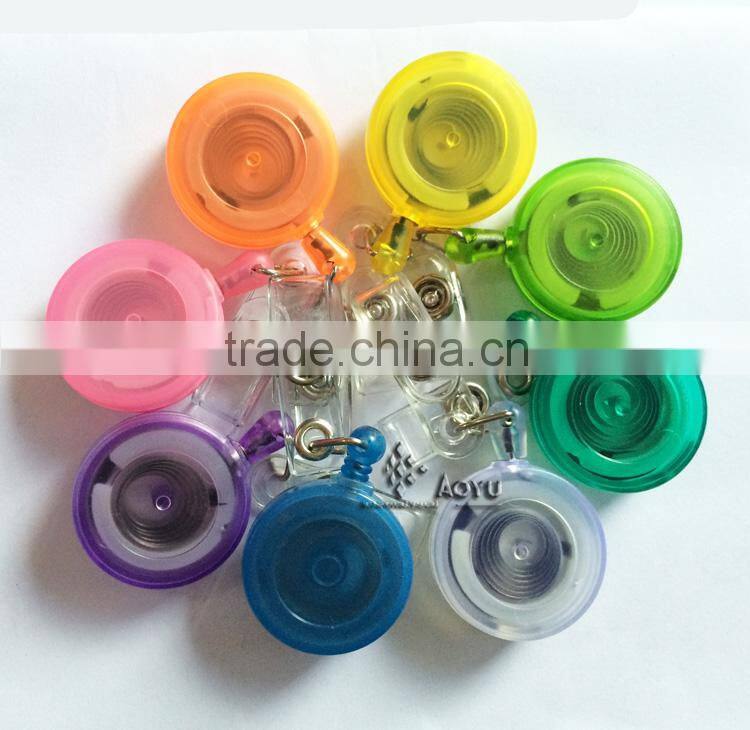 plastic id card holder retractable badge reels alligator clip