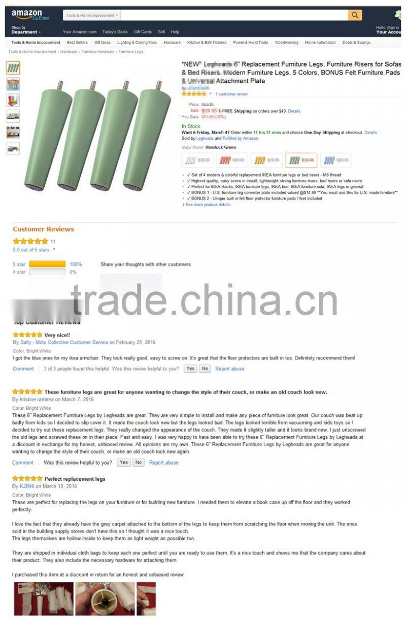 ABS plastic sofa feets for bed made in China