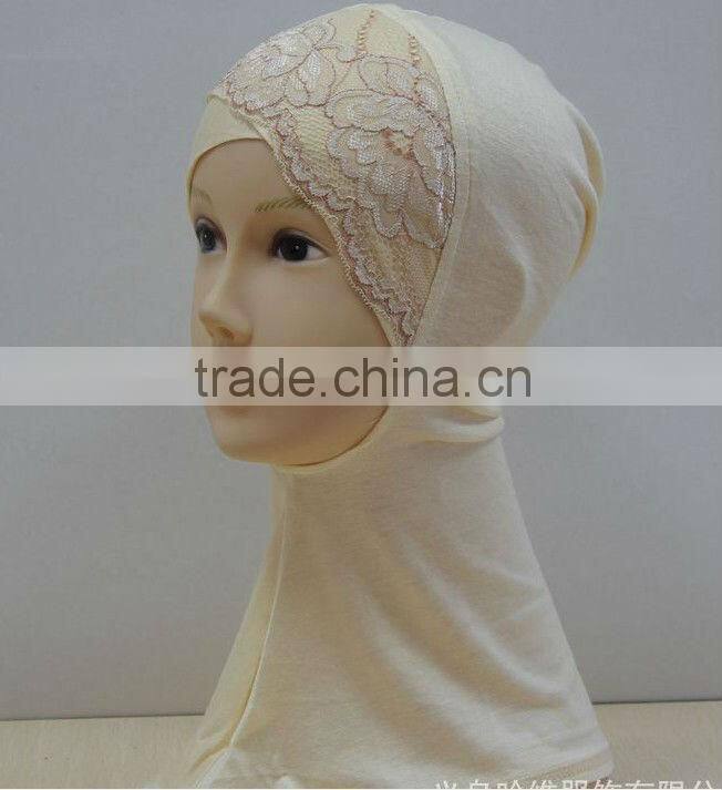 C032 new style lace criss-cross ninja inner underscarf,full underscarf to cover neck