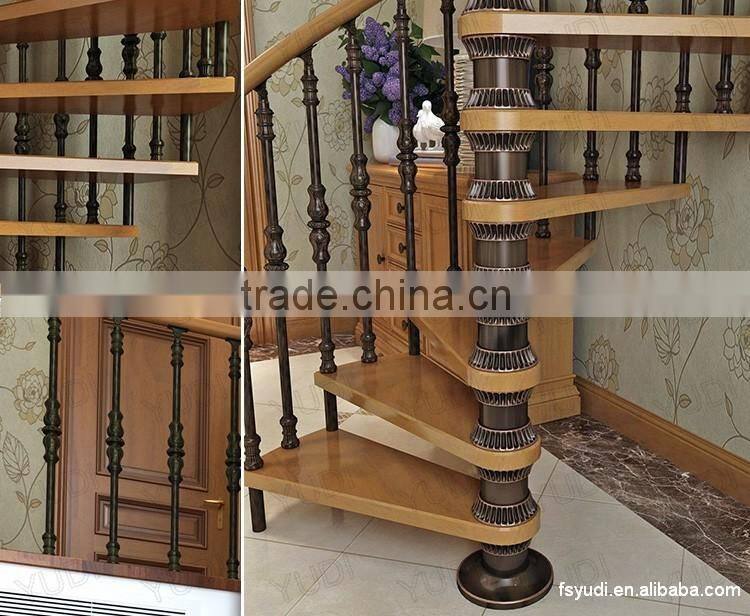 2016 New Design Indoor Staircase With Oak tread and decorative railing