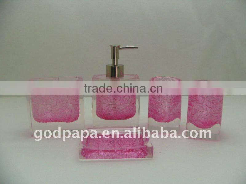 Favorable high transparent resin bathroom set