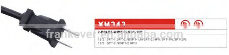 Amercia 1-15P plug power cord UL certificated