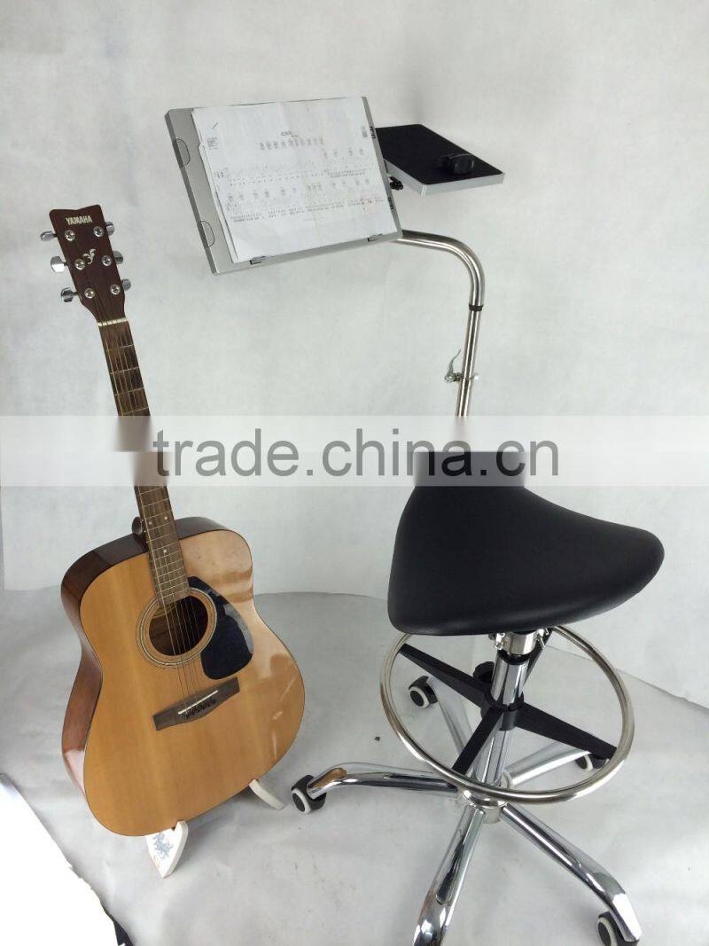 PU saddle shape guitar chair with adjustable computer desk