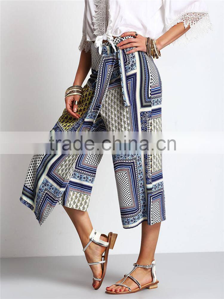 2016 latest wide leg sleeve midi length women palazzo pants