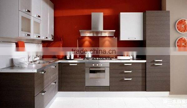 Newest style laser design kitchen cabinet metallic PVC foil