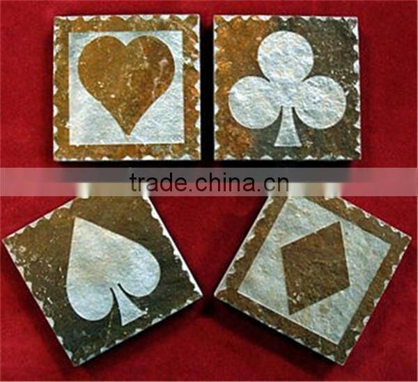 Eco-friendly natural black slate chalk writing board with customized shape