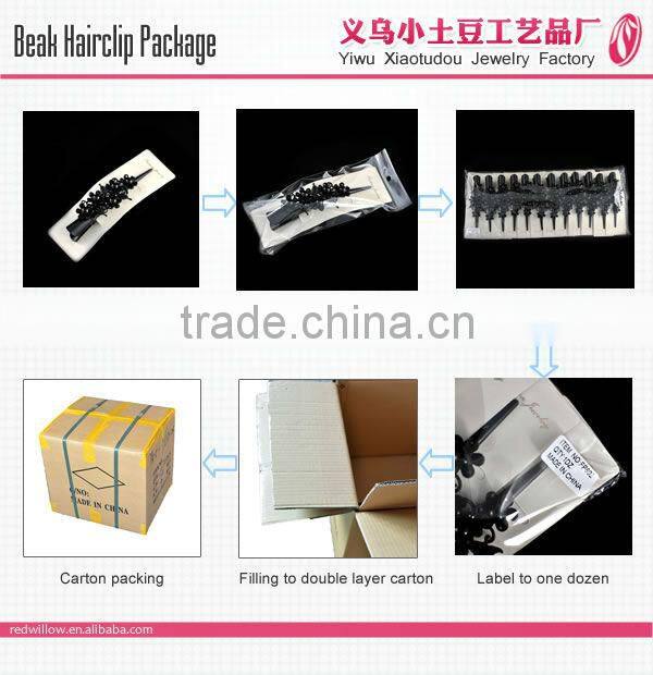 Wholesale jeweled hair accessory crystal pearl flower hair barrette