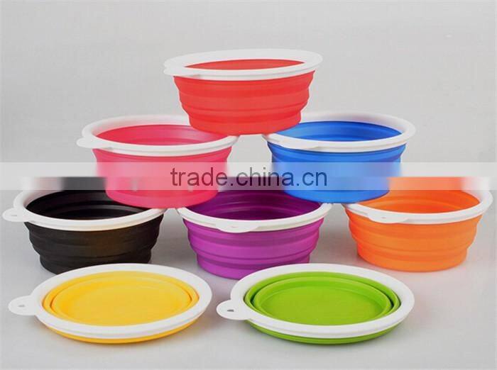 Collapsible portable silicone personalized dog bowl,FDA / LFGB Approved Colorful Customized folding dog bowls