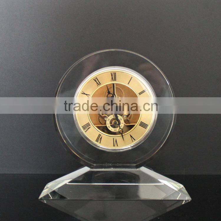 Round shaped crystal desktop clock